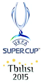Lionel Messi selebrasi usai cetak gol ke gawang Sevilla di final UEFA Super Cup 2015
