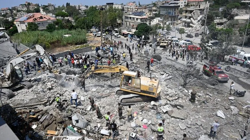Suasana di wilayah Lebanon selatan pasca serangan