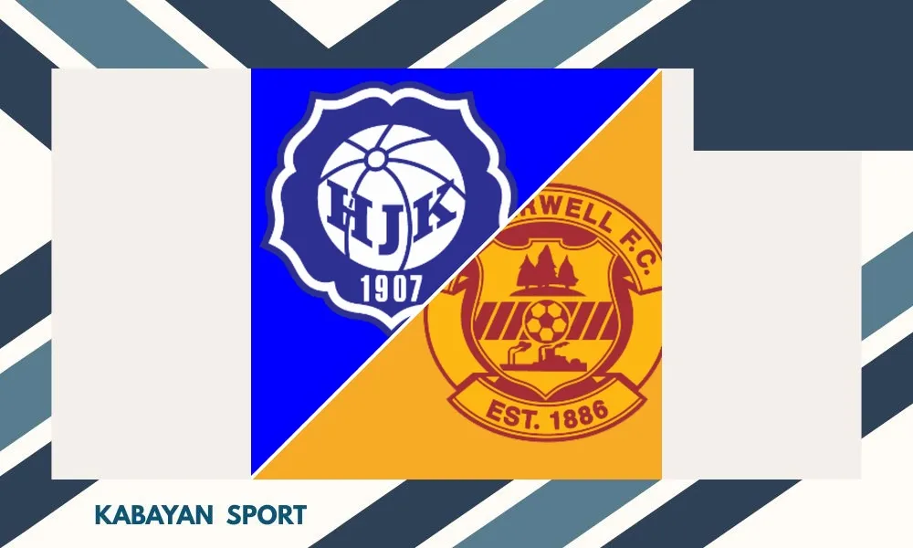 Aksi pemain HJK Helsinki dan Motherwell dalam laga kualifikasi UEFA Conference League di Bolt Arena