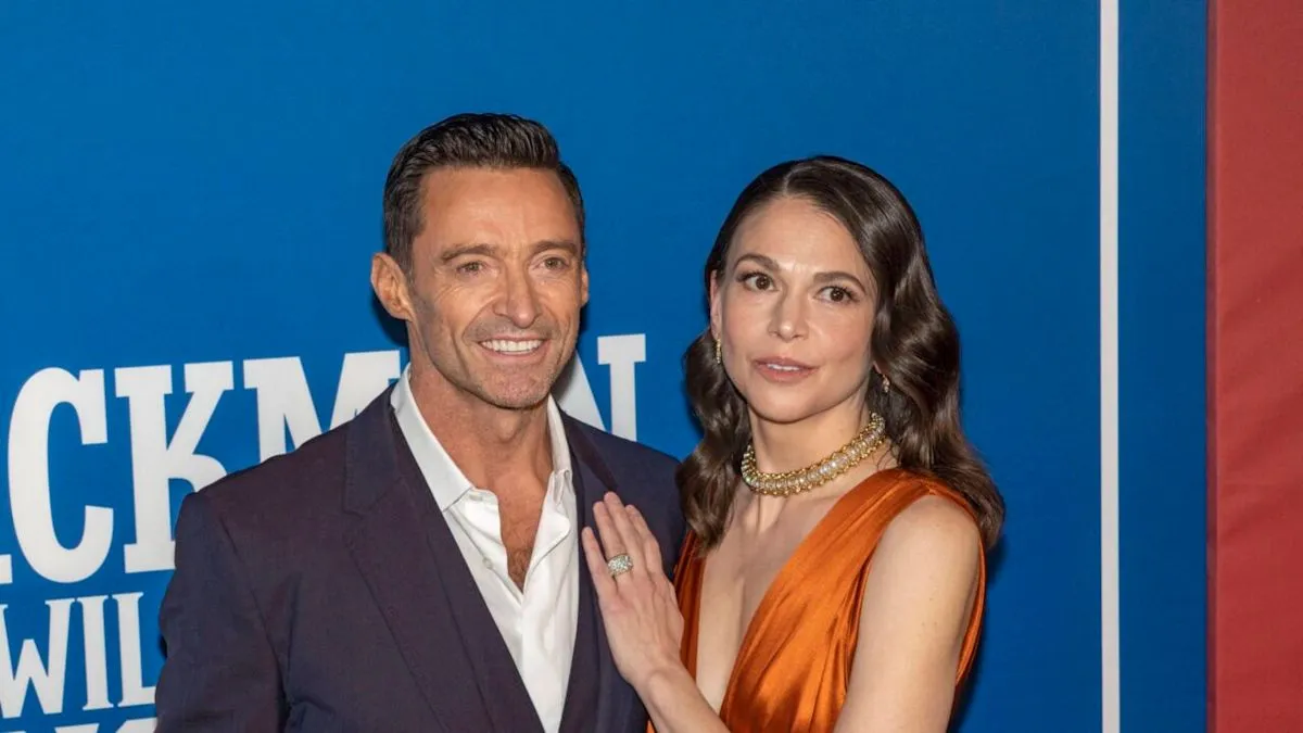Hugh Jackman dan Sutton Foster dalam acara publik