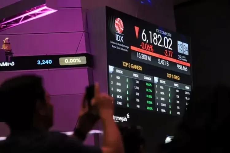 Grafik pergerakan IHSG menanti Gubernur baru BI dan sikap investor menunggu kepastian di pasar modal Indonesia