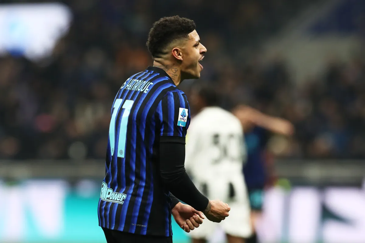 Pemain Inter Milan Luis Henrique dalam sesi latihan Serie A