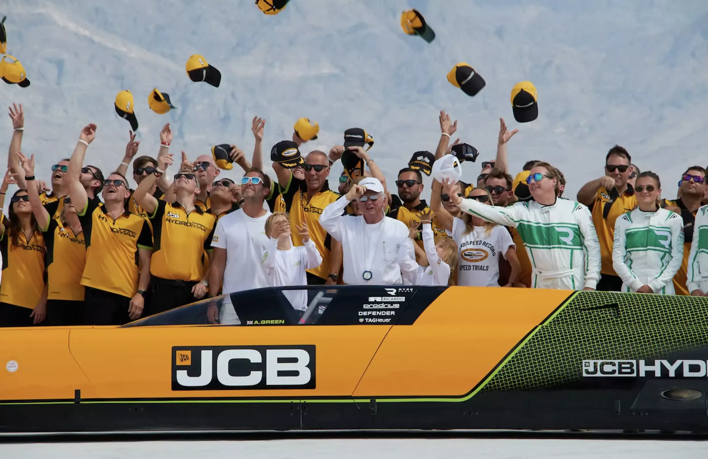 Mobil hidrogen JCB Hydromax di Bonneville Salt Flats