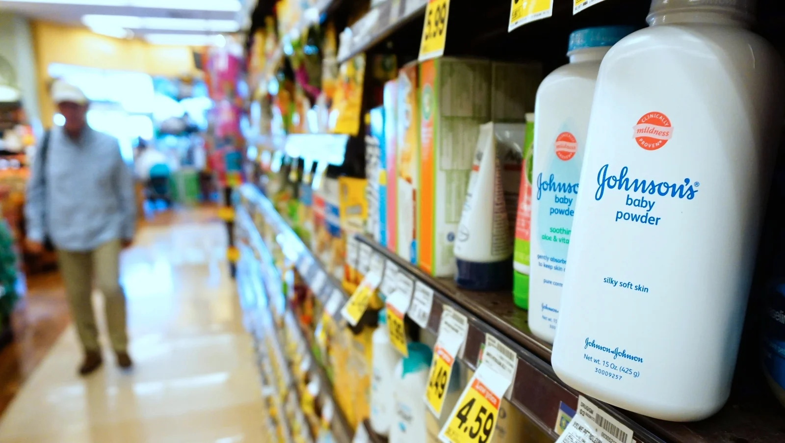 Botol bedak bayi Johnson & Johnson dan logo perusahaan dalam sengketa hukum global