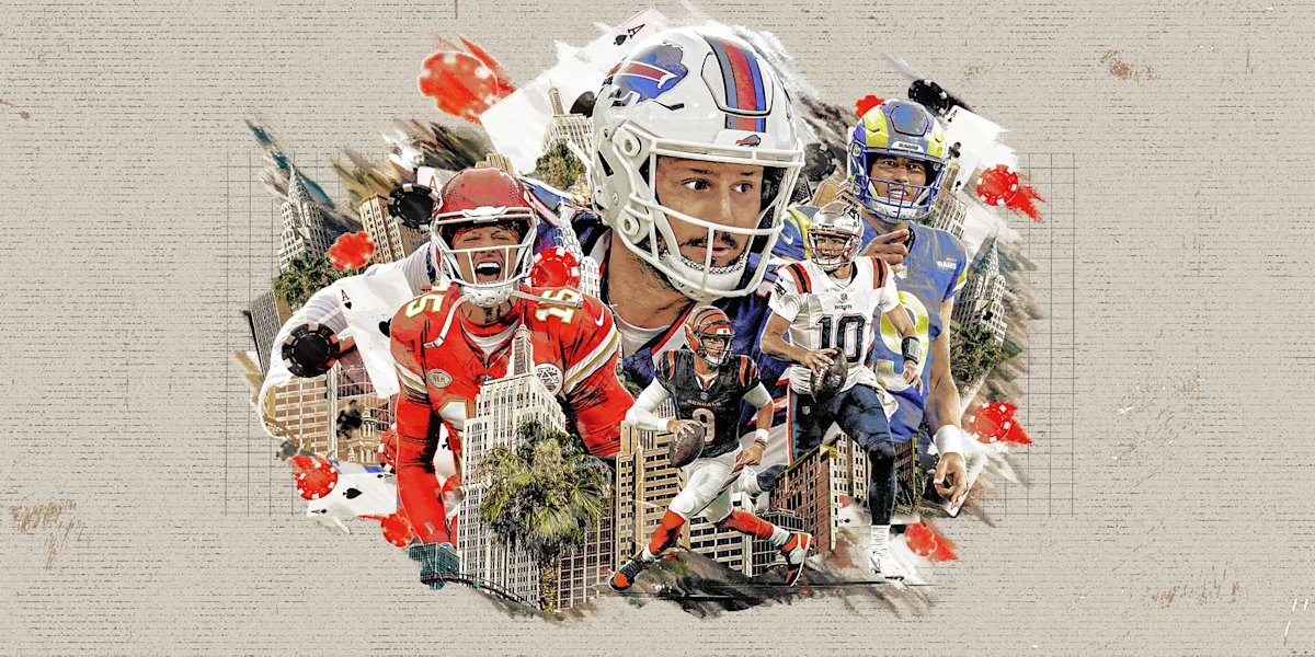 Quarterback Buffalo Bills Josh Allen dalam aksi pertandingan NFL