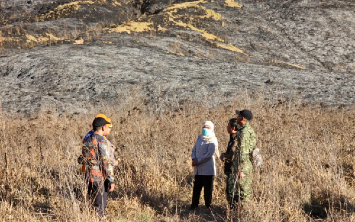 Helikopter water bombing melakukan pemadaman karhutla di kawasan Taman Nasional Bromo Tengger Semeru