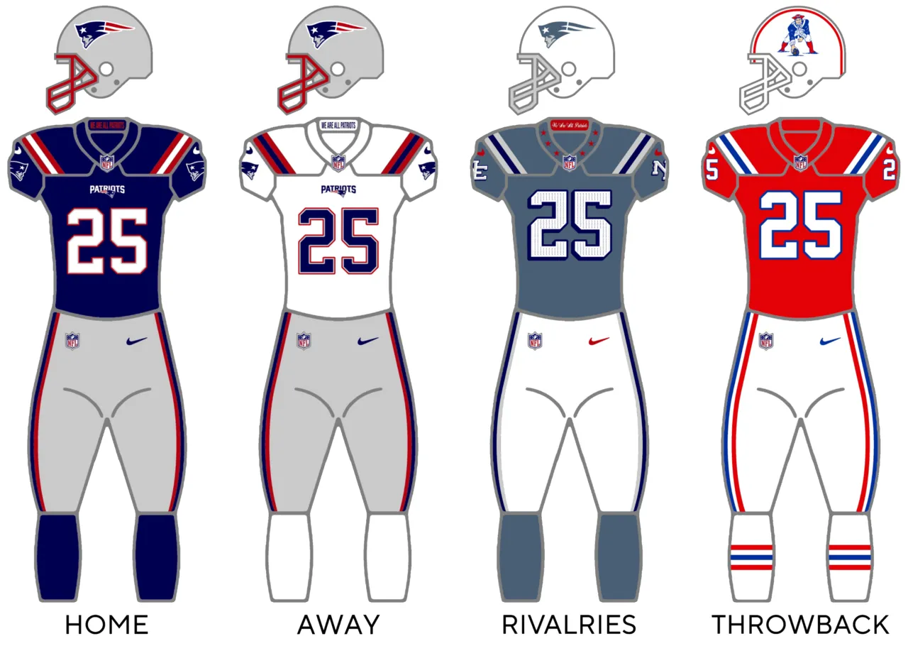Aksi pemain New England Patriots dalam pertandingan NFL musim 2025