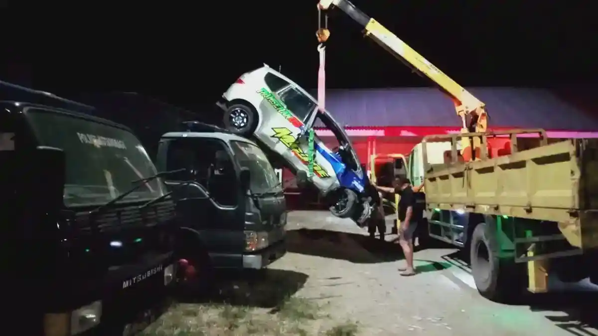 Lokasi kejadian kecelakaan drag race di Kotamobagu Sulawesi Utara