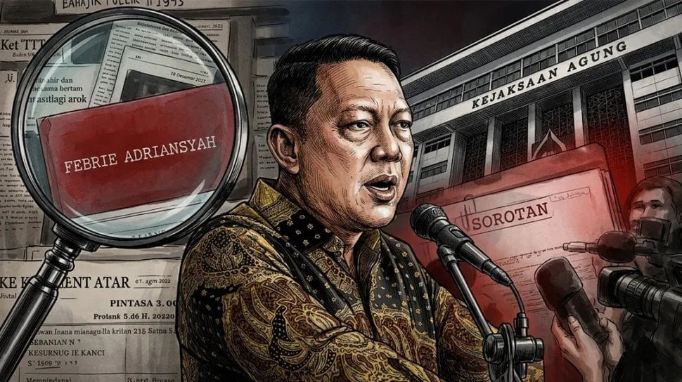 Gedung Kejaksaan Agung RI sebagai latar belakang penanganan kasus hukum eks Jampidsus Febrie Adriansyah