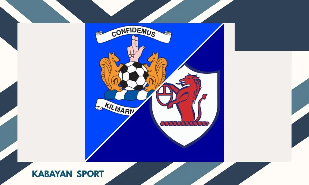 Aksi pemain Kilmarnock dan Raith Rovers dalam duel ketat Scottish League Cup di Beechwood Park