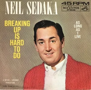 Ilustrasi piringan hitam lagu legendaris Breaking Up Is Hard to Do