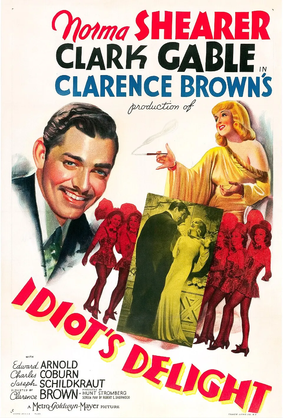 Poster film klasik Idiot's Delight tahun 1939 yang dibintangi Clark Gable