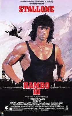 Poster promosi film Rambo 3 yang menampilkan aktor Sylvester Stallone