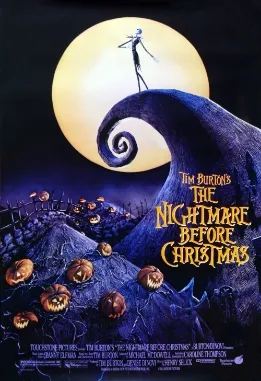 Poster atau adegan film animasi stop-motion The Nightmare Before Christmas