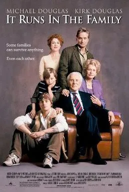 Poster film It Runs in the Family yang menampilkan tiga generasi keluarga Douglas