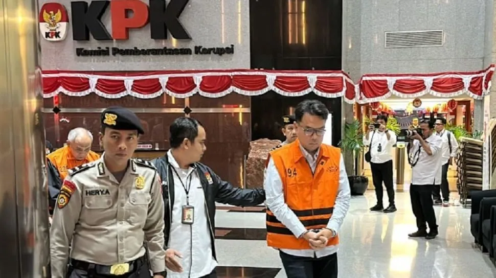 Gedung Komisi Pemberantasan Korupsi saat konferensi pers penahanan kasus korupsi Bank BJB