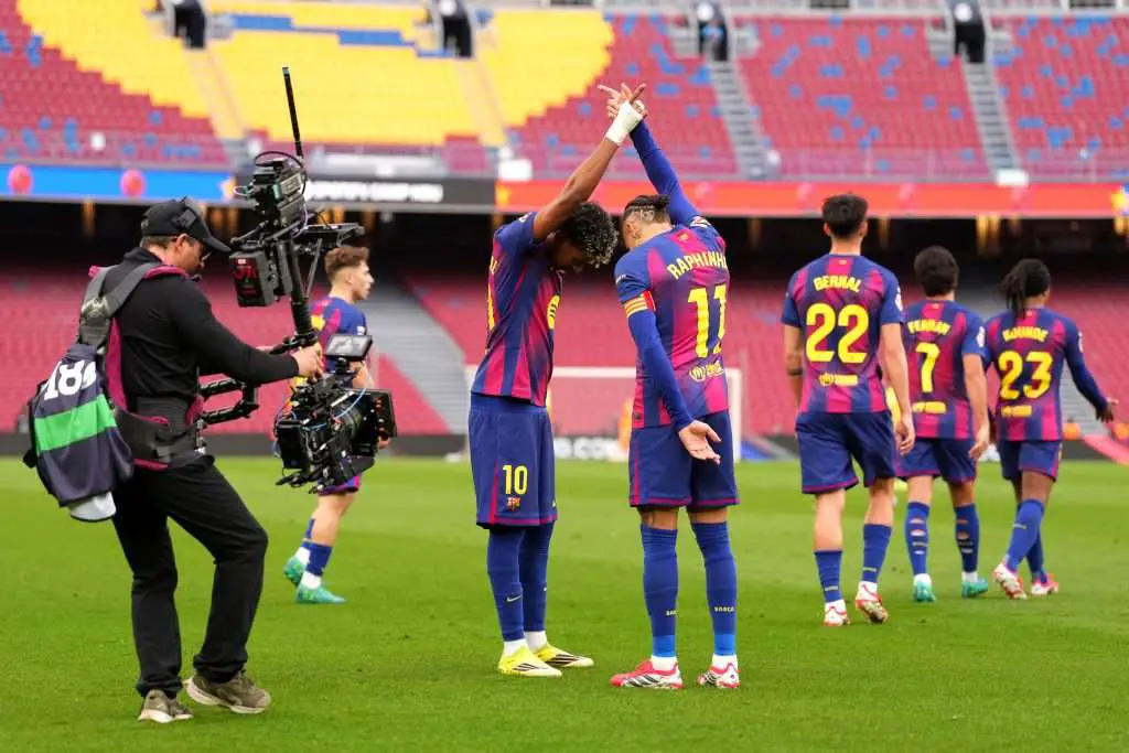Lamine Yamal pemain Barcelona saat sesi latihan pramusim menghadapi musim baru