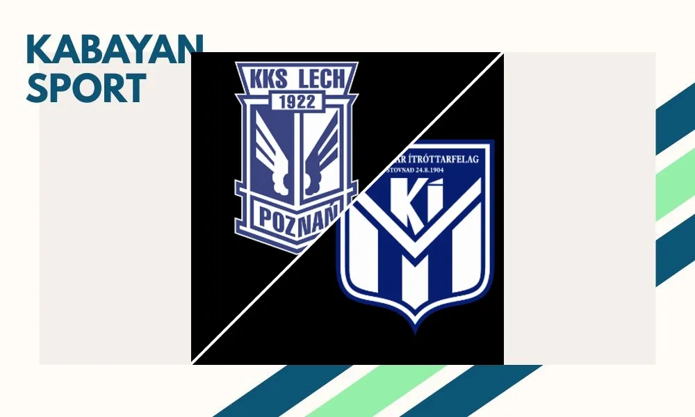 Selebrasi pemain Lech Poznan setelah mencetak gol kemenangan atas KI Klaksvik di Municipal Stadium