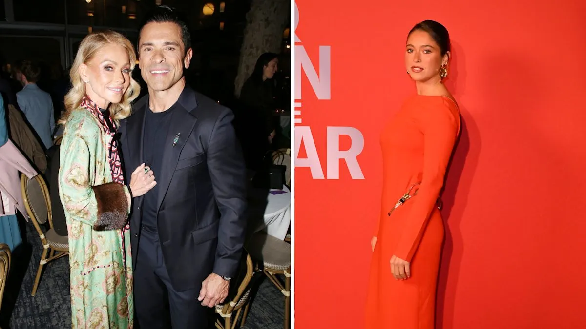 Lola Consuelos putri Kelly Ripa mengaplikasikan produk makeup Rhode summer