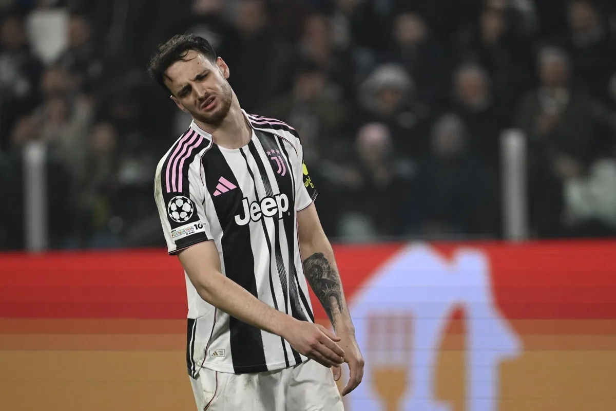 Ilustrasi bek Juventus Federico Gatti dalam pertandingan Serie A