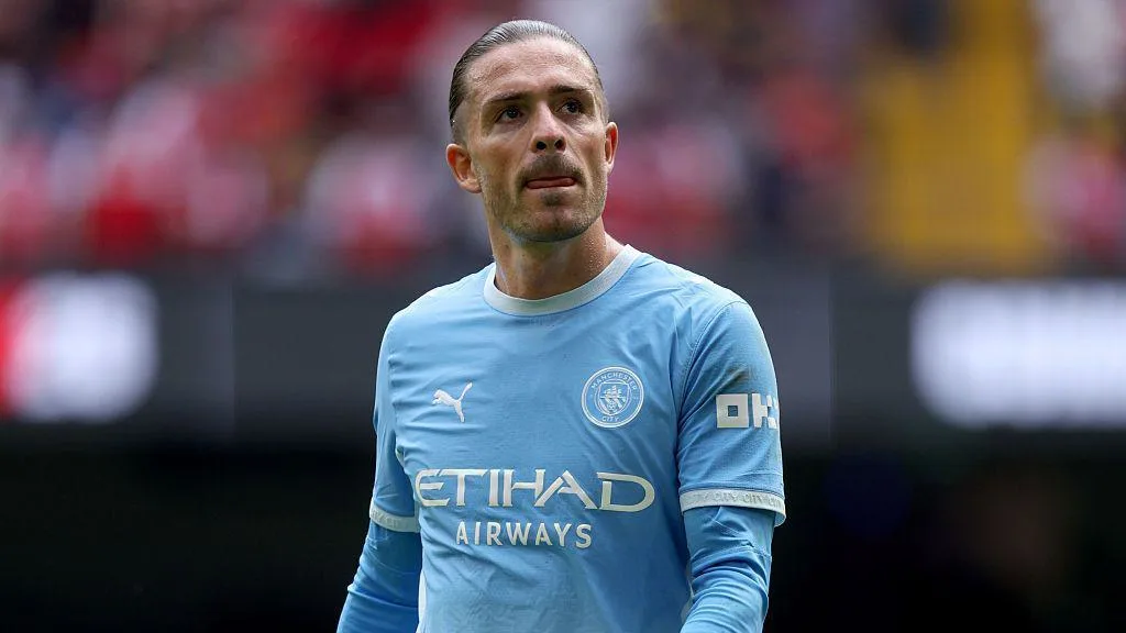 Jack Grealish saat memperkuat Manchester City dalam ajang Community Shield