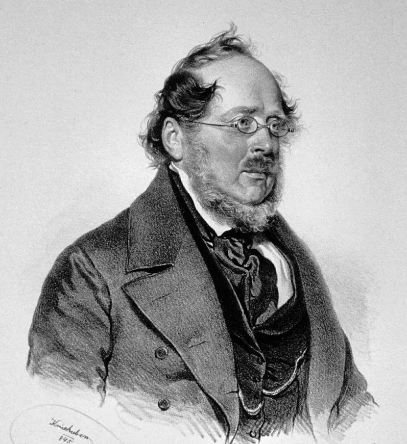 Ilustrasi profil Friedrich List ekonom Jerman pencetus Zollverein