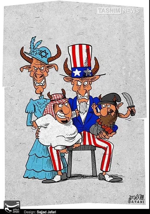 Ilustrasi peta dan bendera yang merepresentasikan dinamika politik antara Iran dan Israel