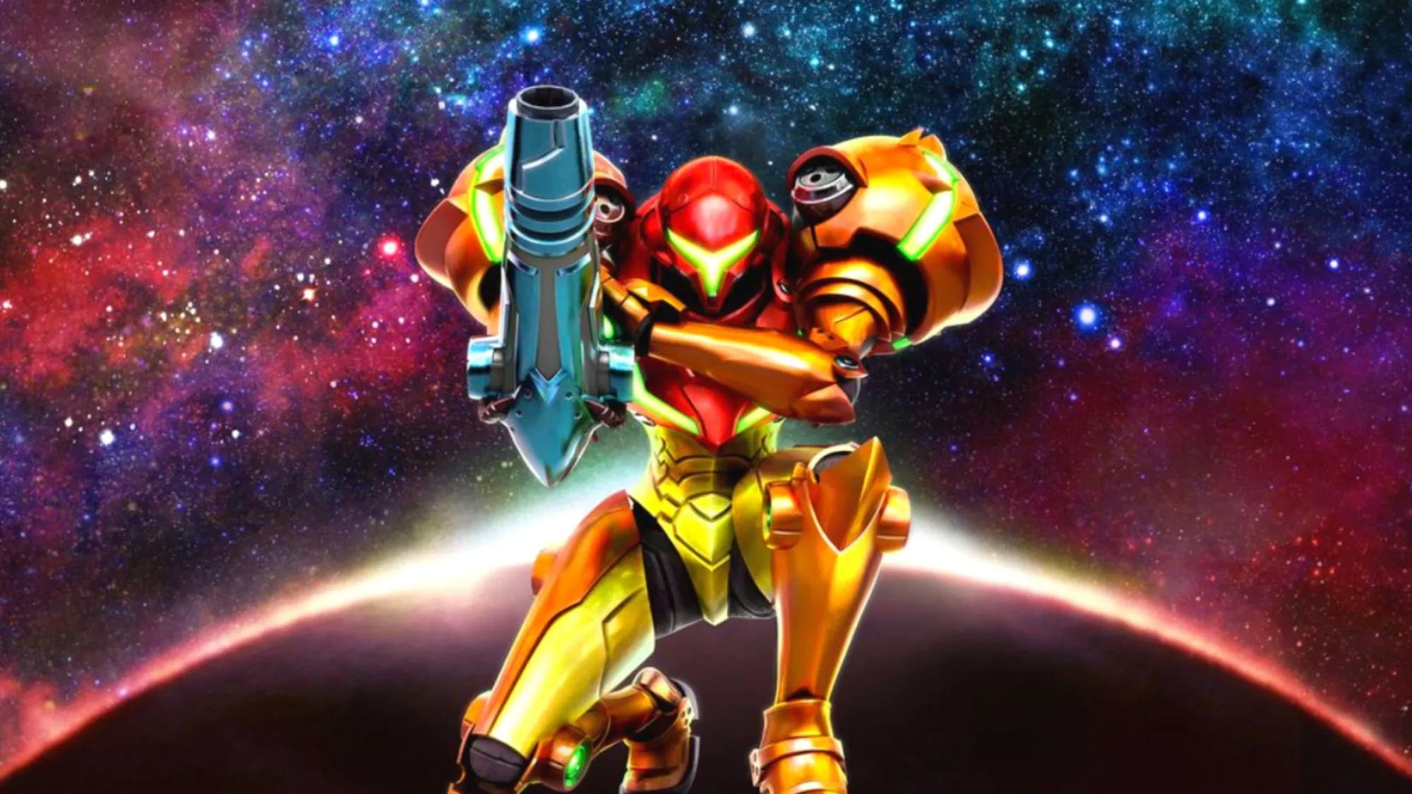 Tangkapan layar game buatan penggemar Metroid Prime Origins dalam balutan gaya piksel 2D