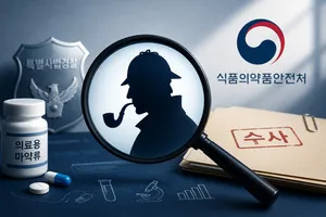 Ilustrasi gedung kementerian dan logo tim investigasi Sherlock Holmes MFDS