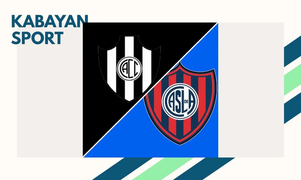 Selebrasi penyerang Central Córdoba SE Michael Santos usai mencetak gol ke gawang San Lorenzo