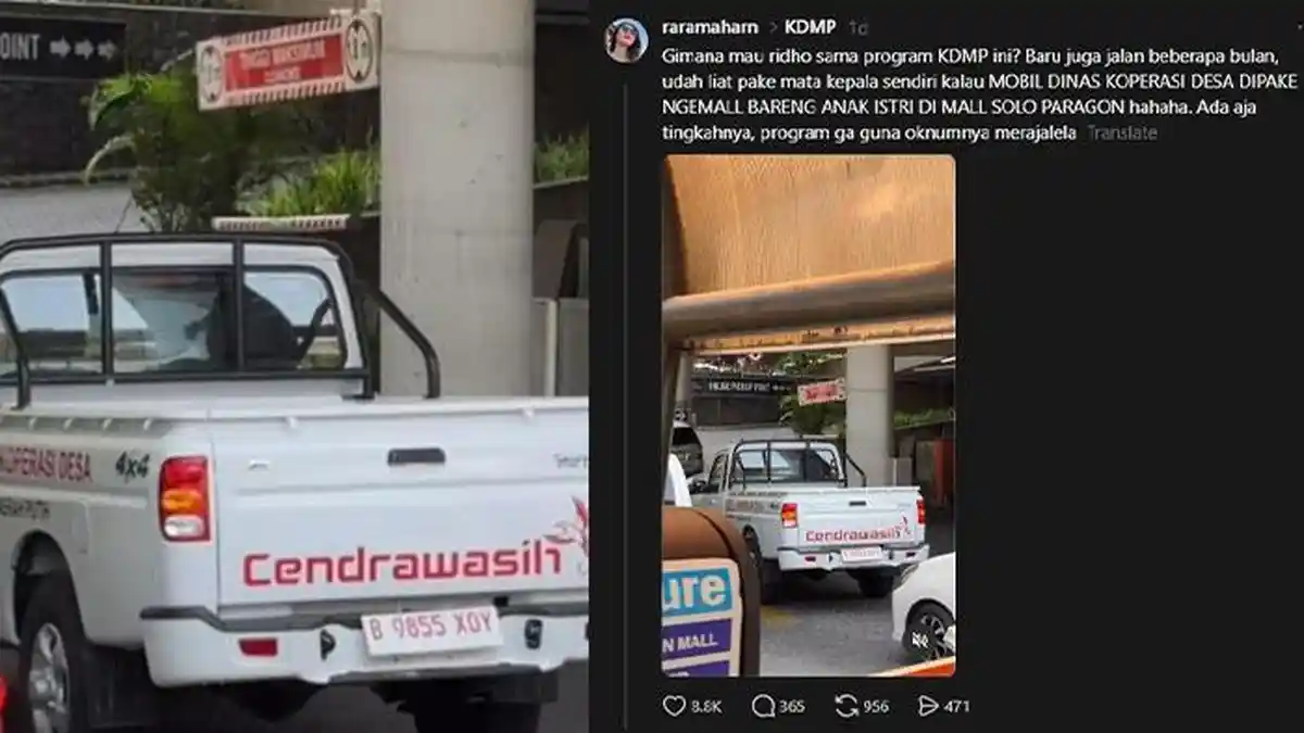 Mobil pikap viral di Solo Paragon Mall yang dipastikan bukan kendaraan Koperasi Merah Putih