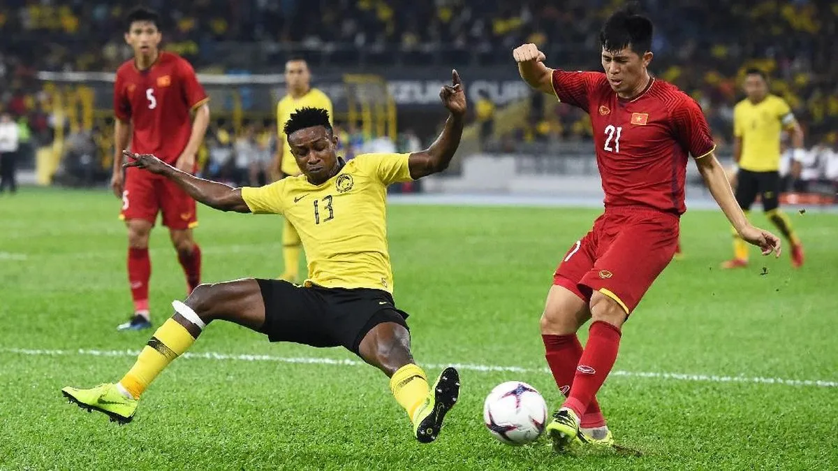 Mohamadou Sumareh pemain timnas Malaysia dalam sesi latihan jelang semifinal Piala AFF 2026