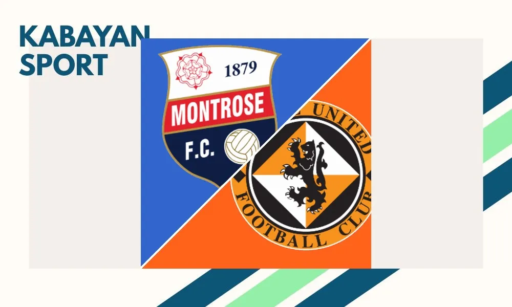 Selebrasi pemain Montrose usai mencetak gol ke gawang Dundee United di Links Park