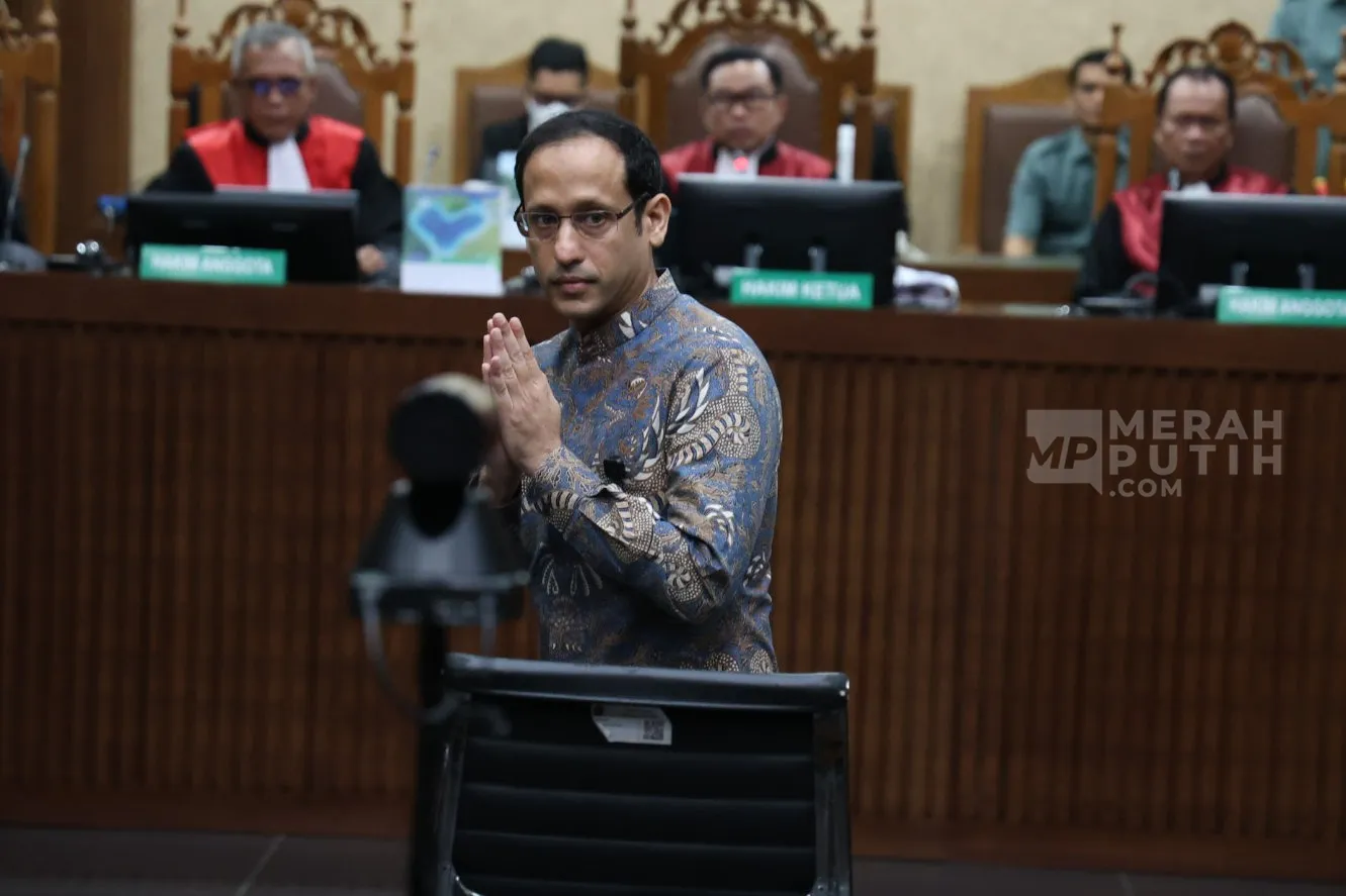 Nadiem Makarim saat menghadiri sidang banding kasus Chromebook di PT DKI Jakarta