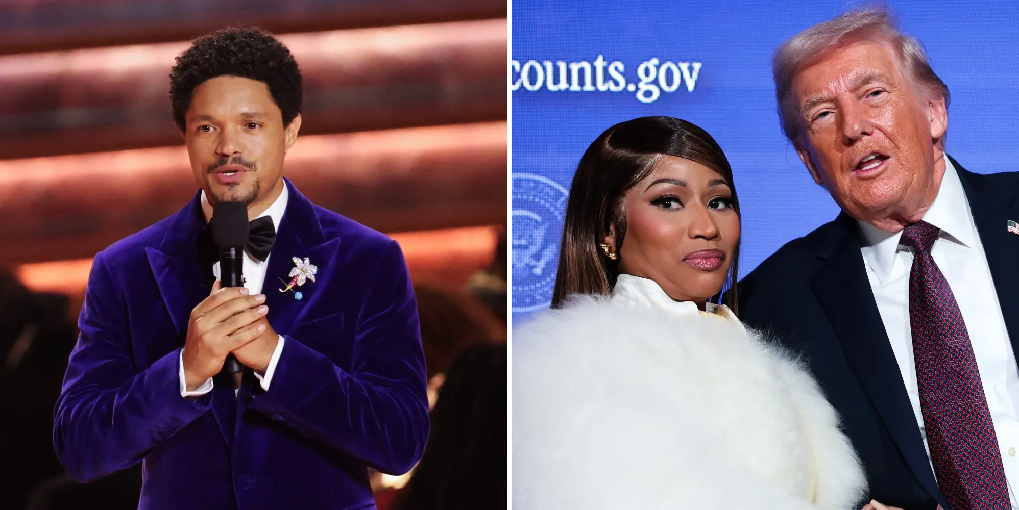 Nicki Minaj dan Trevor Noah dalam acara penghargaan musik