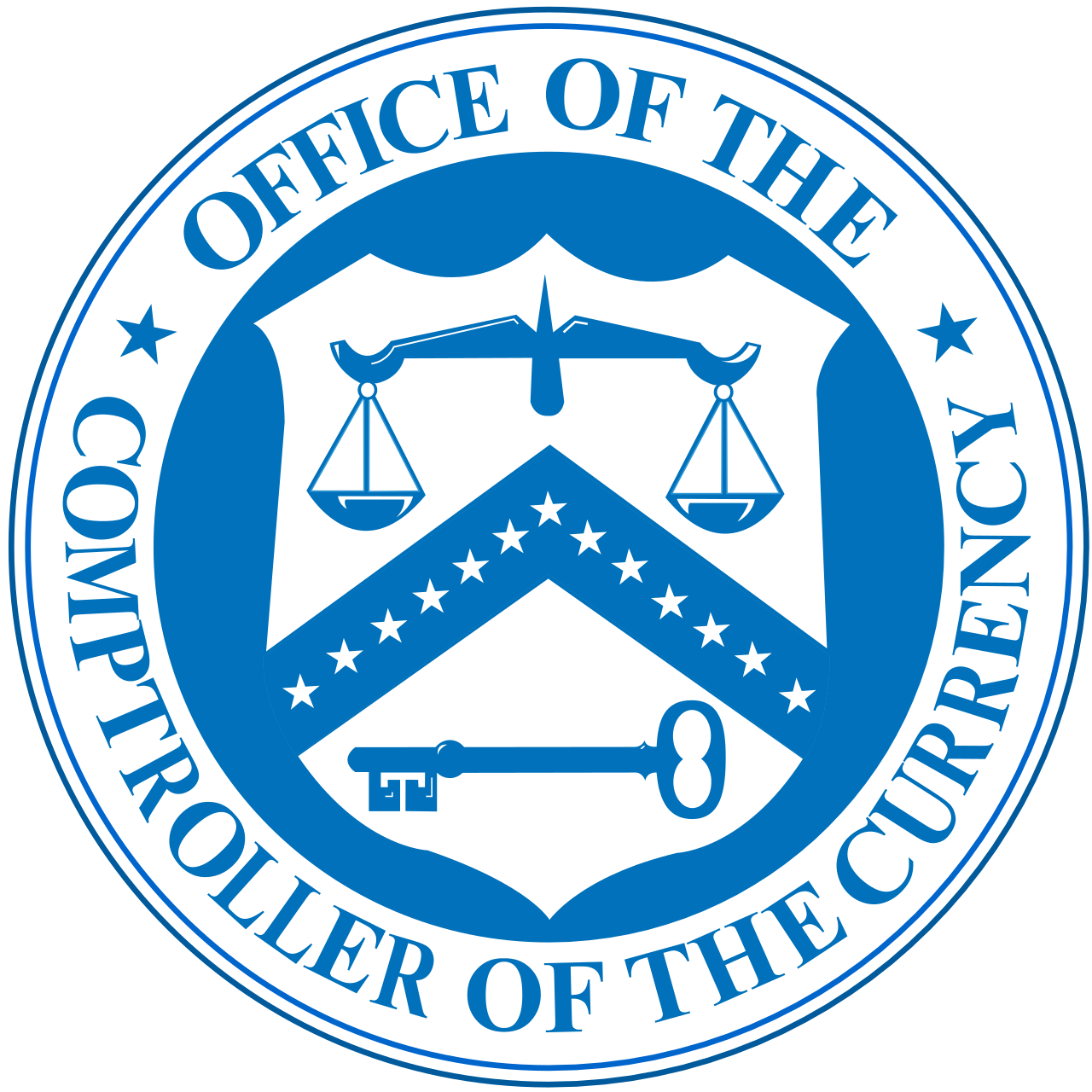 Lambang resmi Office of the Comptroller of the Currency sebagai biro regulator perbankan Amerika Serikat