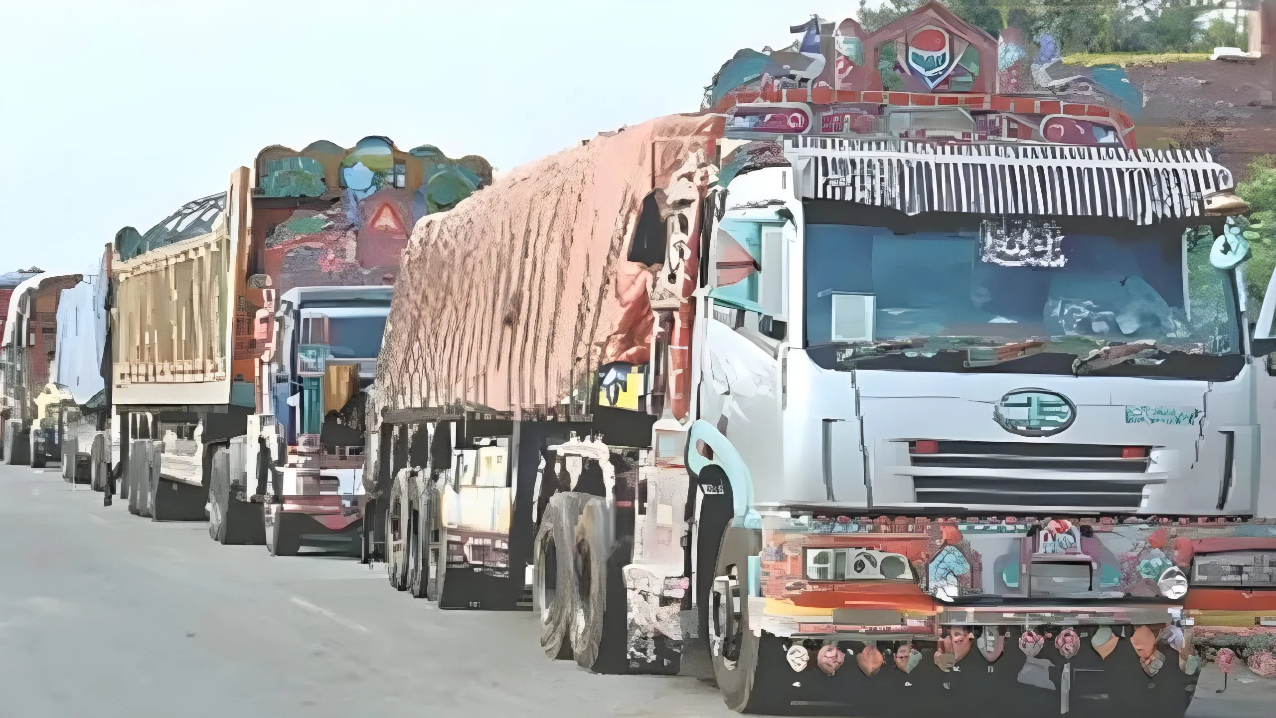 Aksi mogok Pakistan Goods Transporters memprotes harga BBM dan pajak tinggi