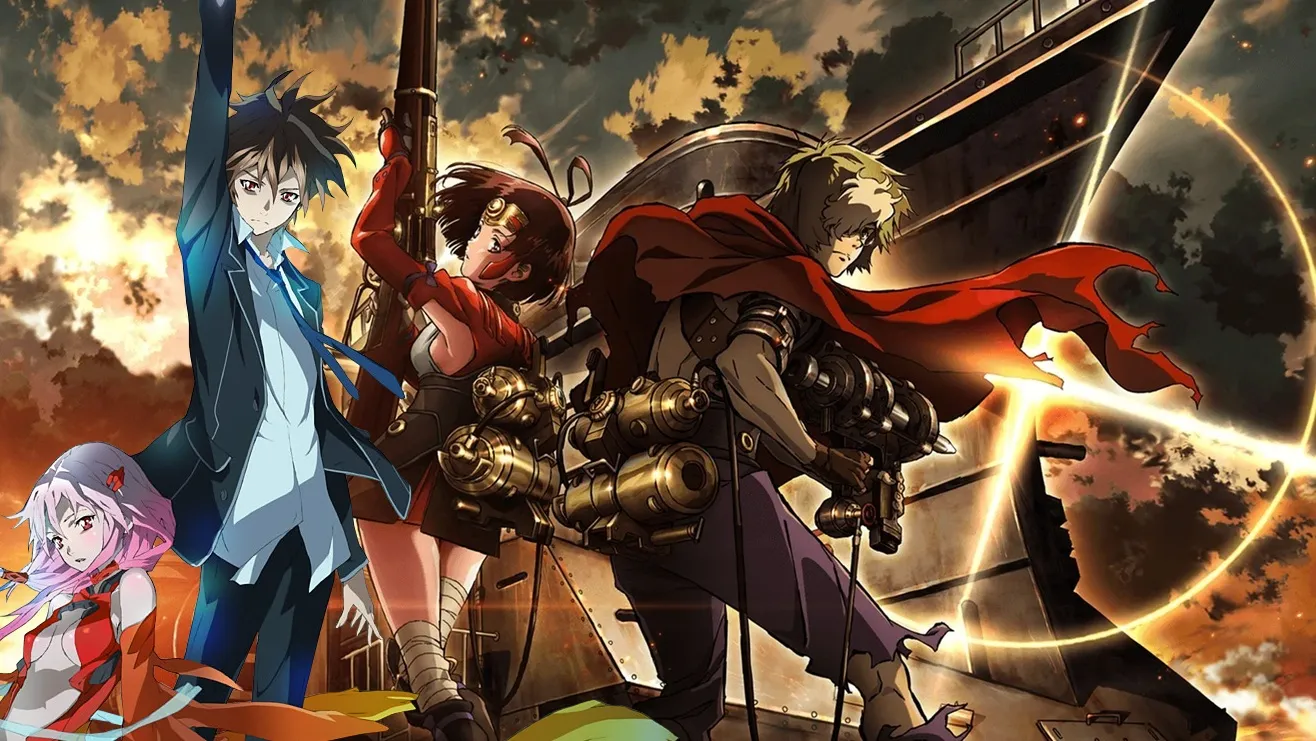 Ilustrasi pameran kolaborasi Guilty Crown dan Kabaneri of the Iron Fortress di Tokyo