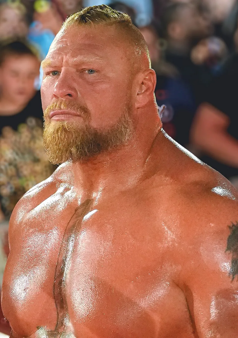 Brock Lesnar saat tampil mendominasi di ajang gulat profesional