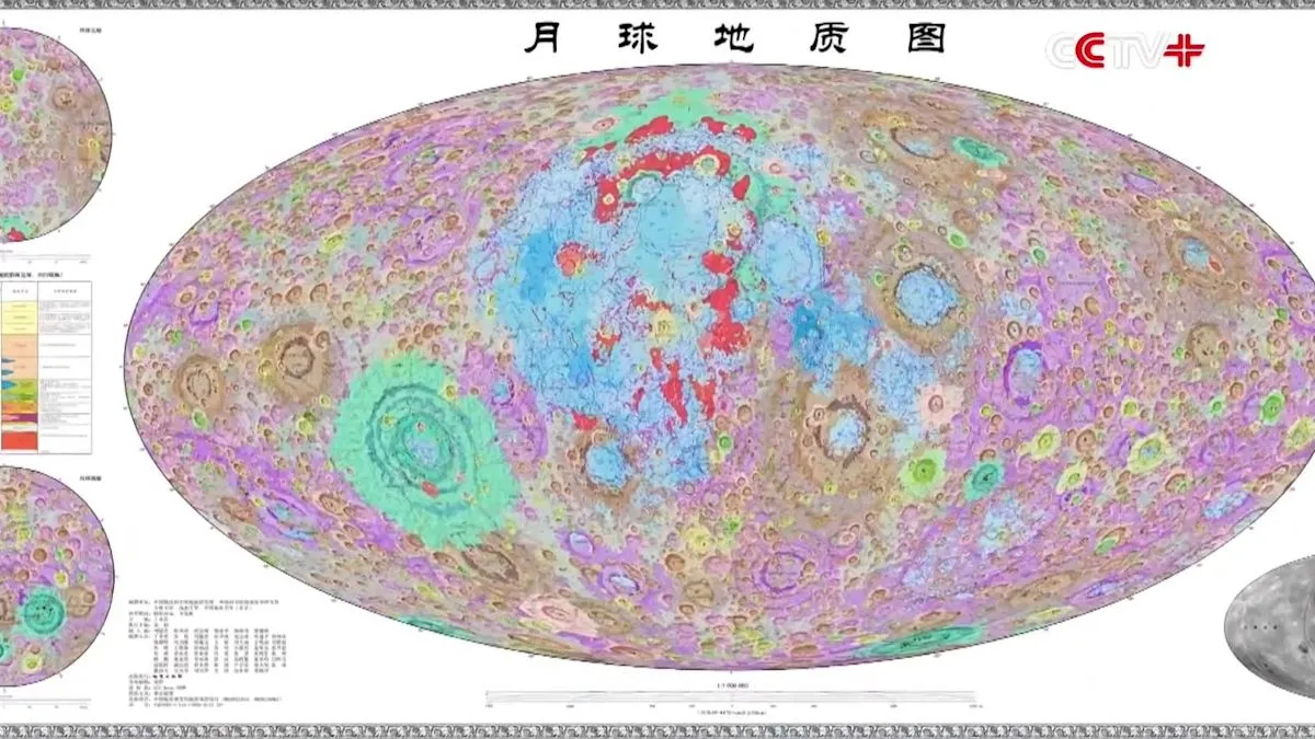 Peta geologi Bulan terbaru buatan China yang dirilis IGCAGS pada Agustus 2026