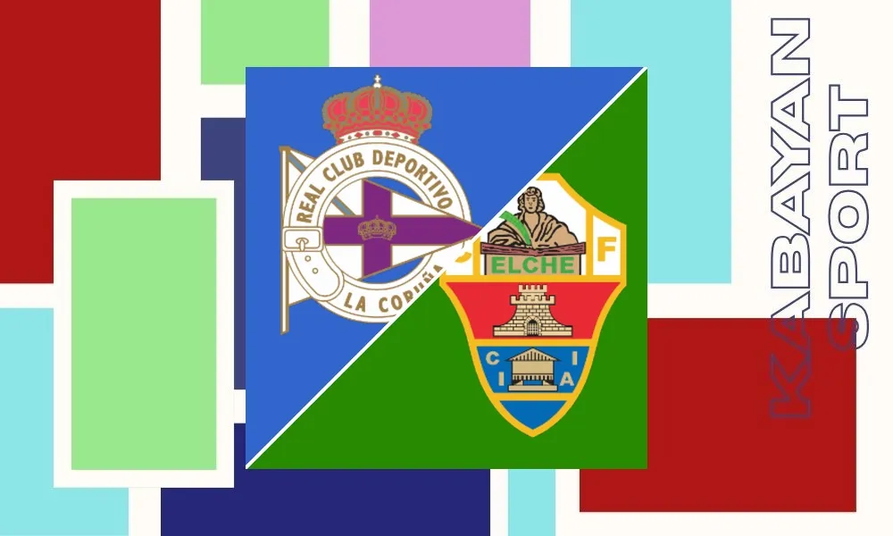 Ilustrasi pertandingan Deportivo vs Elche di ajang La Liga dengan latar stadion Riazor