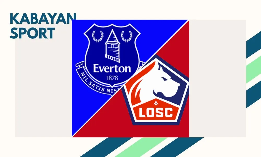 Ilustrasi pertandingan Everton vs Lille di Hill Dickinson Stadium dalam laga uji coba pramusim