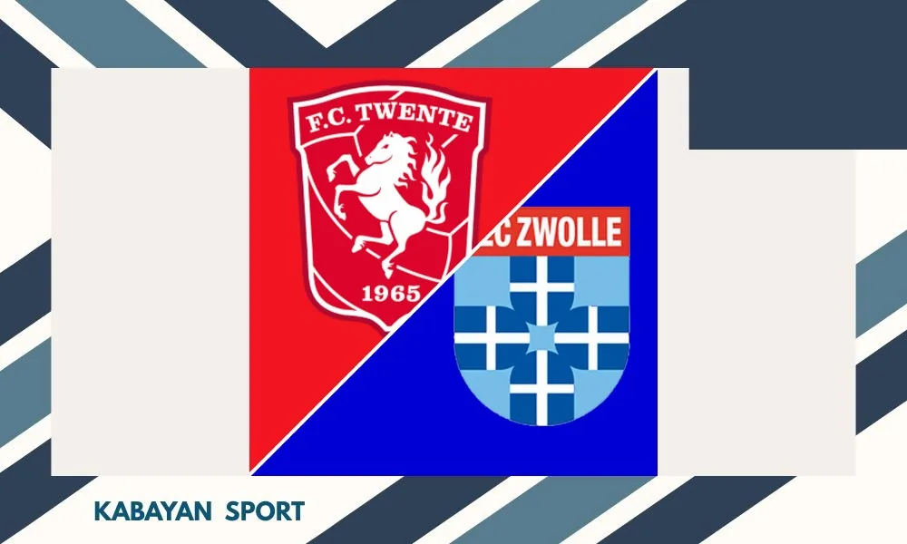 Ilustrasi pertandingan FC Twente vs PEC Zwolle di Eredivisie dengan suasana stadion De Grolsch Veste