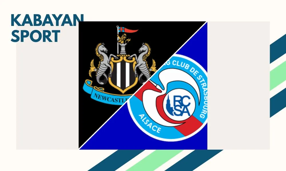 Ilustrasi pertandingan Newcastle vs Strasbourg di St. James' Park dalam laga uji coba pramusim
