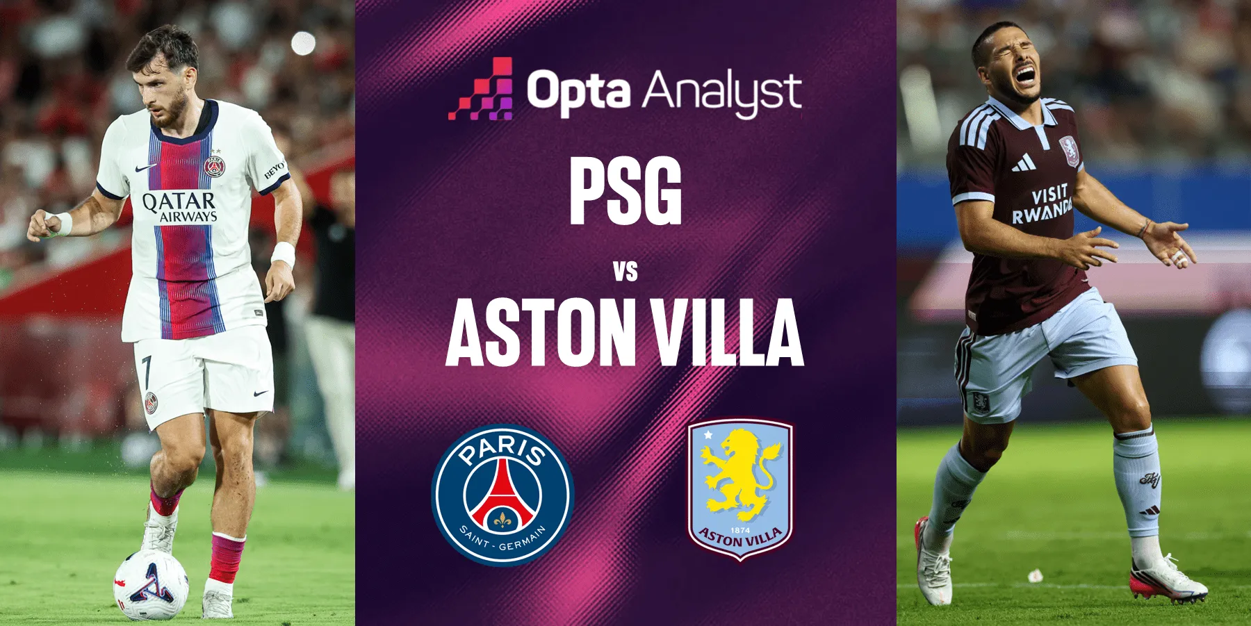 Ilustrasi pertandingan PSG vs Aston Villa dalam ajang UEFA Super Cup