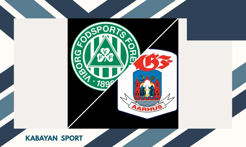 Ilustrasi pertandingan Viborg vs AGF di Danish Superliga dengan latar Viborg Stadion