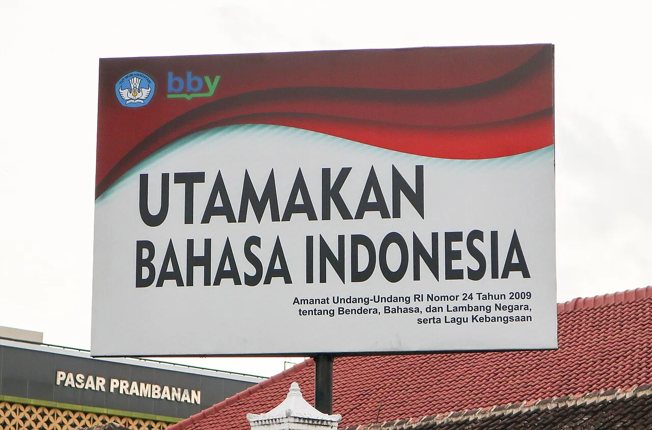 Ilustrasi grafis profil bahasa Indonesia sebagai bahasa nasional dan pemersatu bangsa