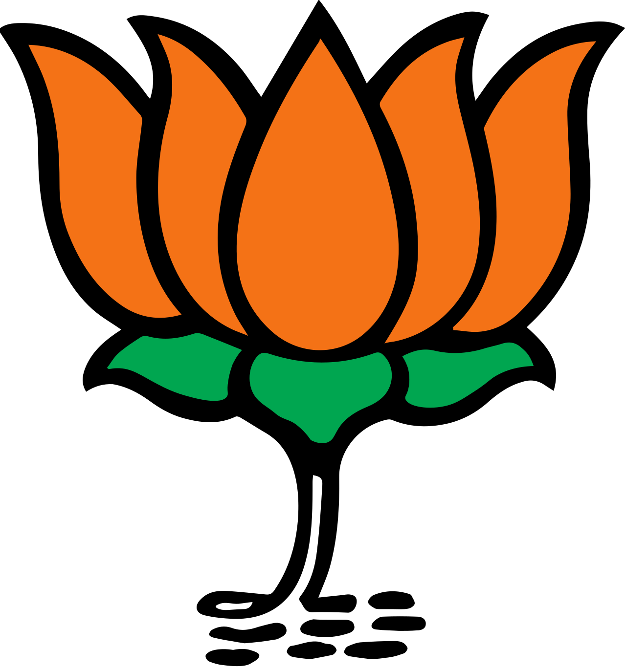 Simbol bunga teratai dan logo Bharatiya Janata Party di India