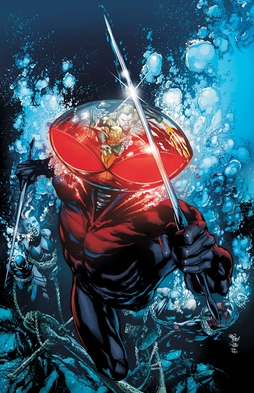 Ilustrasi karakter supervillain Black Manta musuh bebuyutan Aquaman