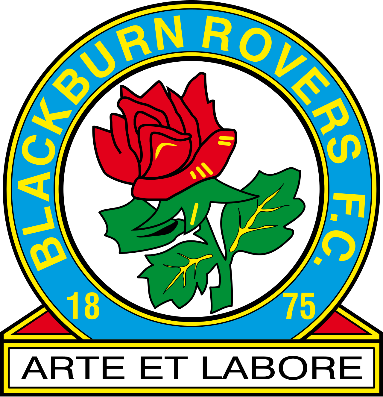 Stadion Ewood Park markas Blackburn Rovers dengan latar belakang kota Blackburn